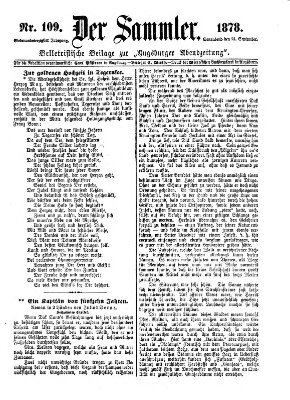 Der Sammler (Augsburger Abendzeitung) Samstag 21. September 1878