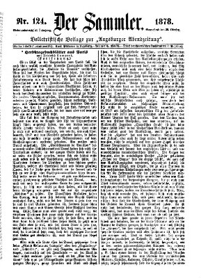 Der Sammler (Augsburger Abendzeitung) Samstag 26. Oktober 1878