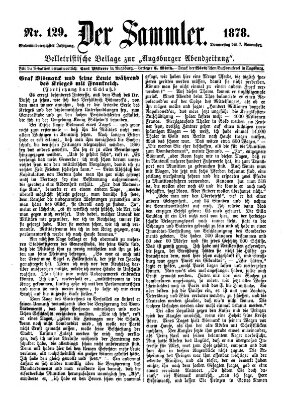 Der Sammler (Augsburger Abendzeitung) Donnerstag 7. November 1878