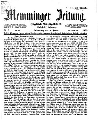 Memminger Zeitung Donnerstag 3. Januar 1878