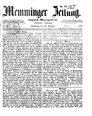 Memminger Zeitung Samstag 19. Januar 1878