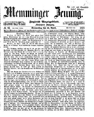 Memminger Zeitung Donnerstag 18. April 1878