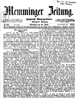 Memminger Zeitung Dienstag 18. Juni 1878