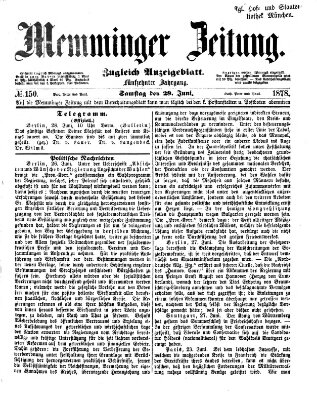 Memminger Zeitung Samstag 29. Juni 1878