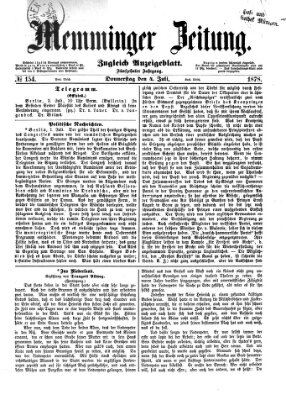 Memminger Zeitung Donnerstag 4. Juli 1878