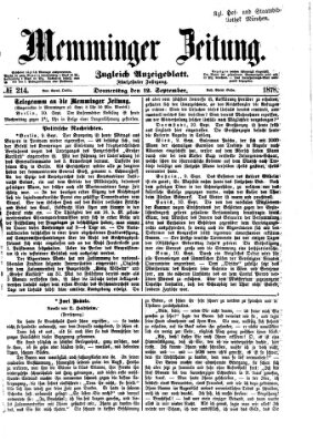Memminger Zeitung Donnerstag 12. September 1878