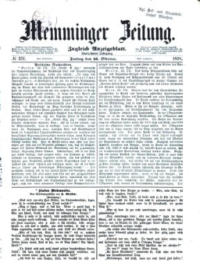 Memminger Zeitung Freitag 25. Oktober 1878