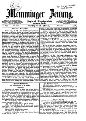 Memminger Zeitung Dienstag 29. Oktober 1878