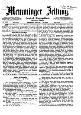 Memminger Zeitung Mittwoch 30. Oktober 1878