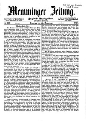 Memminger Zeitung Sonntag 22. Dezember 1878