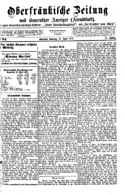 Oberfränkische Zeitung und Bayreuther Anzeiger (Bayreuther Anzeiger) Sonntag 21. April 1878