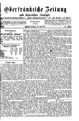 Oberfränkische Zeitung und Bayreuther Anzeiger (Bayreuther Anzeiger) Dienstag 23. Juli 1878