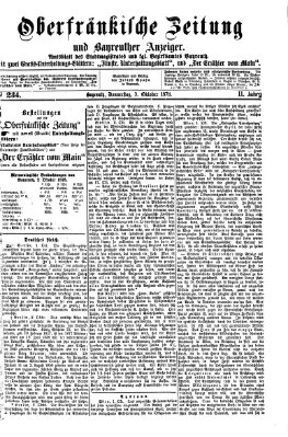 Oberfränkische Zeitung und Bayreuther Anzeiger (Bayreuther Anzeiger) Donnerstag 3. Oktober 1878