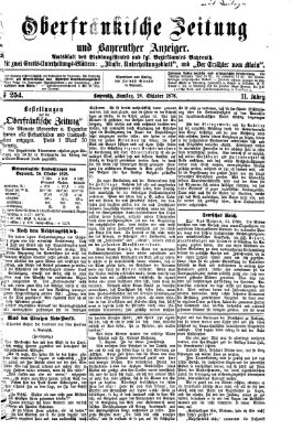 Oberfränkische Zeitung und Bayreuther Anzeiger (Bayreuther Anzeiger) Samstag 26. Oktober 1878