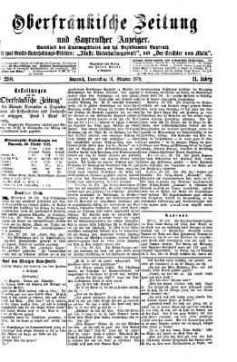 Oberfränkische Zeitung und Bayreuther Anzeiger (Bayreuther Anzeiger) Donnerstag 31. Oktober 1878