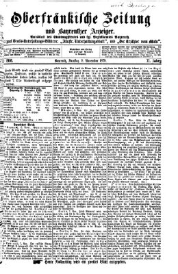 Oberfränkische Zeitung und Bayreuther Anzeiger (Bayreuther Anzeiger) Samstag 9. November 1878