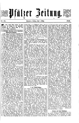 Pfälzer Zeitung Freitag 1. März 1878