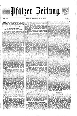Pfälzer Zeitung Donnerstag 28. März 1878