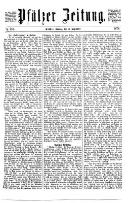 Pfälzer Zeitung Samstag 14. September 1878