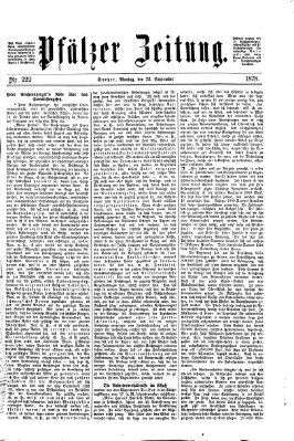 Pfälzer Zeitung Montag 23. September 1878