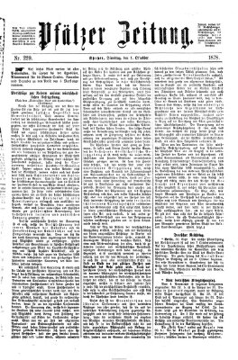 Pfälzer Zeitung Dienstag 1. Oktober 1878