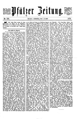 Pfälzer Zeitung Donnerstag 3. Oktober 1878