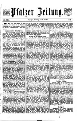 Pfälzer Zeitung Samstag 5. Oktober 1878