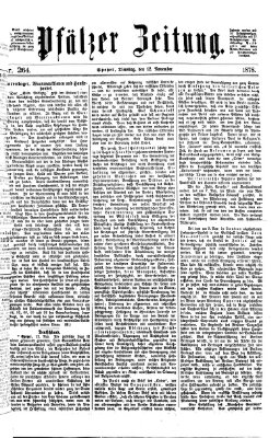 Pfälzer Zeitung Dienstag 12. November 1878