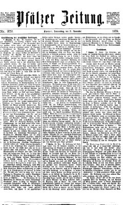 Pfälzer Zeitung Donnerstag 21. November 1878