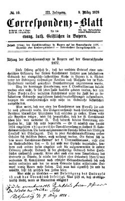 Korrespondenzblatt für die evangelisch-lutherischen Geistlichen in Bayern