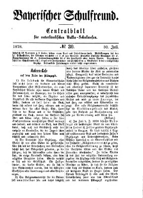 Bayerischer Schulfreund Dienstag 30. Juli 1878