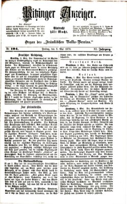 Kitzinger Anzeiger Freitag 3. Mai 1878