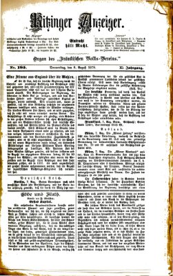 Kitzinger Anzeiger Donnerstag 8. August 1878