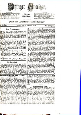 Kitzinger Anzeiger Freitag 20. Dezember 1878