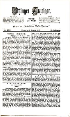 Kitzinger Anzeiger Montag 9. Dezember 1878