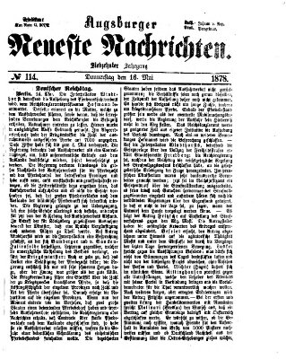 Augsburger neueste Nachrichten Donnerstag 16. Mai 1878