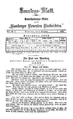 Bamberger neueste Nachrichten Sonntag 8. Dezember 1878