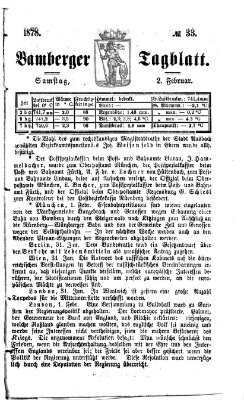 Bamberger Tagblatt Samstag 2. Februar 1878