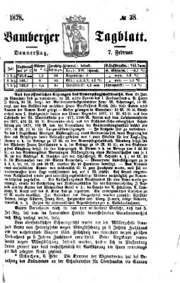 Bamberger Tagblatt Donnerstag 7. Februar 1878