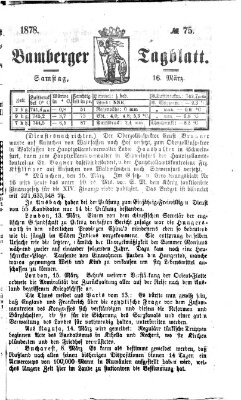 Bamberger Tagblatt Samstag 16. März 1878