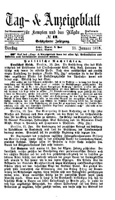 Tag- und Anzeigeblatt für Kempten und das Allgäu Dienstag 15. Januar 1878