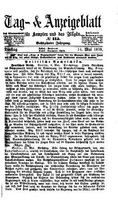 Tag- und Anzeigeblatt für Kempten und das Allgäu Dienstag 14. Mai 1878