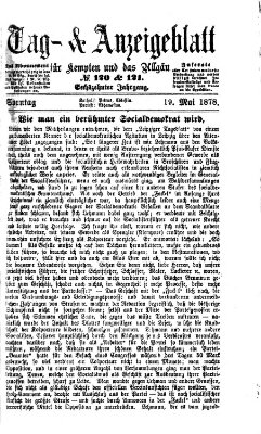 Tag- und Anzeigeblatt für Kempten und das Allgäu Sonntag 19. Mai 1878