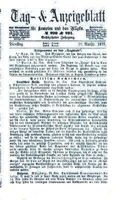 Tag- und Anzeigeblatt für Kempten und das Allgäu Dienstag 26. November 1878