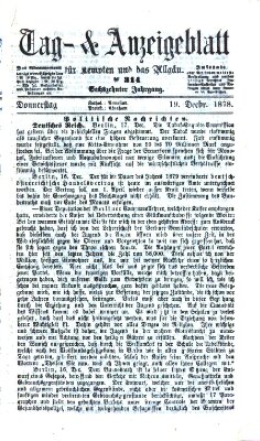 Tag- und Anzeigeblatt für Kempten und das Allgäu Donnerstag 19. Dezember 1878
