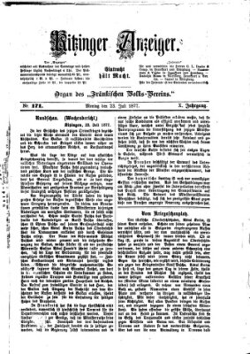 Kitzinger Anzeiger Montag 23. Juli 1877