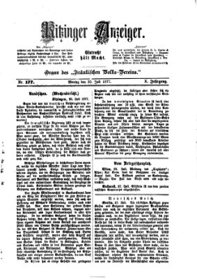 Kitzinger Anzeiger Montag 30. Juli 1877