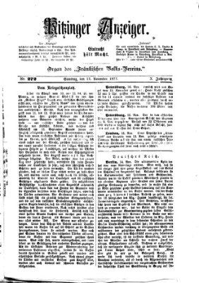 Kitzinger Anzeiger Samstag 17. November 1877